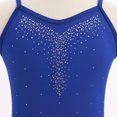 thumbnail image 6 of IBTOM CASTLE Girl Rhinestone Sparkly Fringe Bodysuit Tassel Kids Latin Jazz Dance Outfits Crisscross Back Gymnastics Dance Leotard 宝蓝色, 6 of 7
