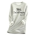 thumbnail image 2 of FAVIPT Yes Im Still Freezing Me 24/7 Sweatshirt Women Fleece Sherpa Lined Pullover Winter Warm Long Sleeve Loungewear Tops, 2 of 3