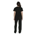thumbnail image 3 of Just Love Solid Stretch Scrub Set for Women Stretchy Mock Wrap Top and Cargo Pants (X-Small, Black Stretch Fabric), 3 of 3