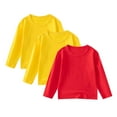 thumbnail image 2 of 3 Pack Cotton Long Sleeve Tee Shirts for Girls Kids Toddlers' Basic Crewneck Tops T-Shirts, 2 of 7