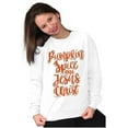 thumbnail image 3 of Fall Pumpkin Spice and Jesus Christ Women Crewneck Sweatshirt Brisco Brands M, 3 of 6
