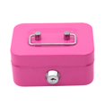 thumbnail image 1 of Metal Money Saving Box with Key Lock Coin Container Organizer Small Storage, 1 of 6
