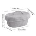 thumbnail image 2 of Round Cotton Rope Storage Basket with Lid Woven Baskets Soft Small Decorative Boxes Organizer Bins for Home Bathroom Decor and Organizing Blue, 2 of 9