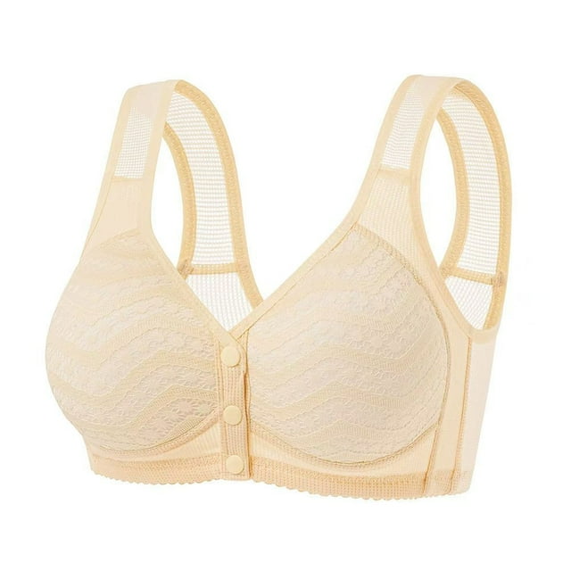 Yuyuzo Front Closure Bras for Women Plus Size Wireless Full Coverage Breathable Push up Daily Bras