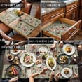 thumbnail image 3 of Placemats for Dinning Table Set of 8, Sage Green Floral Spring Flowers Leaves Farmhouse Burlap Kitchen Place Mats Waterproof Cloth Table Mats, Indoor Outdoor Placemats Easy Clean Dinner Decor, 3 of 8