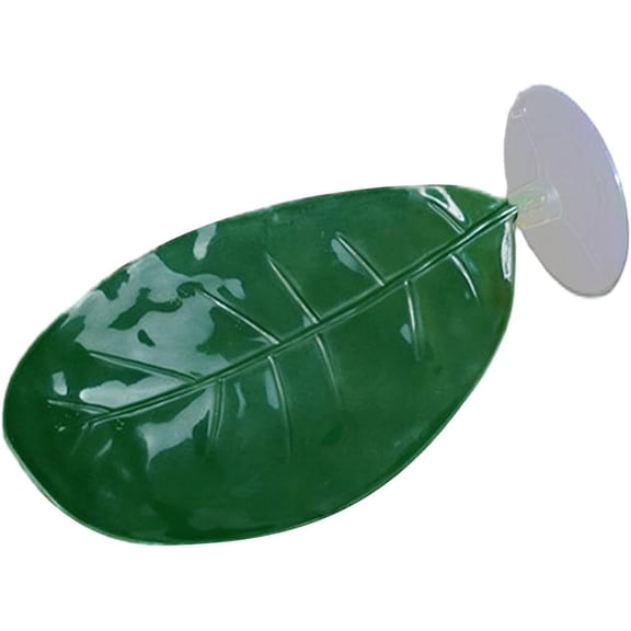 Leaf-Shaped Turtle Basking Platform with Suction Cups, 17 x 5.1 x 8.2 cm, Terrarium Habitat Decor, Versatile Accessory for Aquariums, Dorm, Office