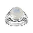 thumbnail image 2 of Rainbow Moonstone Ring with Scroll Design Split Band Antiqued Sterling Silver, 2 of 2