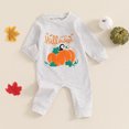 thumbnail image 2 of Halloween Baby Boy Girl Outfit Pumpkin Romper Jumpsuit Long Sleeve Playsuit Newborn Fall Clothes Cute Halloween Costume, 2 of 8