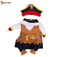 thumbnail image 3 of Spencer Funny Pirate Dog Cat Halloween Costume Outfit Pet Clothes Corsair Dressing Up Party Apparel Jumpsuit Plus Hat for Small Medium Large Dogs Cats "Size M", 3 of 10