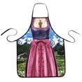 thumbnail image 1 of MOMOONNON Delantal Dirndl Delantal Alemán Lederhosen Oktoberfest Cocina Bávara Cocinar Asar Barbacoa Hornear Delantal para Mujer, 1 of 3