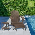 AdirondackOutdoorSideTable Set of 2 14 x 13 Inches HDPE Plastic All Weather Aqua