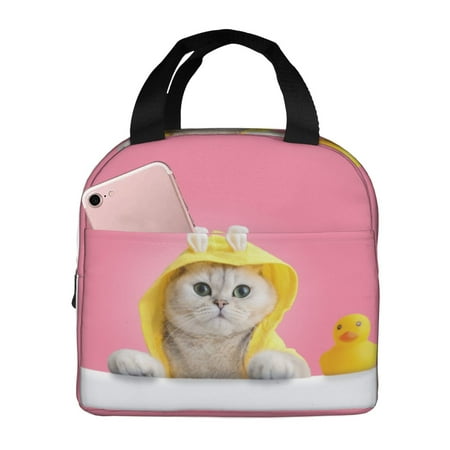 Insulated Lunch Bag for Women Men - A Funny Cat Leakproof Cooler Lunch Box for Women Men  Lunch Tote Bags for Work School Picnic Travel