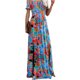 thumbnail image 4 of VISgogo Vestido cruzado con hombros descubiertos para mujer, vestido largo de playa bohemio de manga corta con estampado floral VISgogo moda, 4 of 9