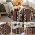 thumbnail image 6 of 7ft Round Rug, Brown Boho Non-Skid Rubber Backing Large Area Rugs - Living Room Bedroom Home Office, Vintage Ethnic Tribe Retro Abstract Art Indoor Floor Mat Carpets Washable Rug, 6 of 9