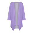 thumbnail image 4 of ZKIRBJV Womens Plus Size Shrugs and Cardigans 3/4 Sleeve Summer Cardigans for Women Lightweight Open Front Shrug Cardigan Floral Print Dressy Casual Cute Kimono Cardigan Purple 3XL, 4 of 5