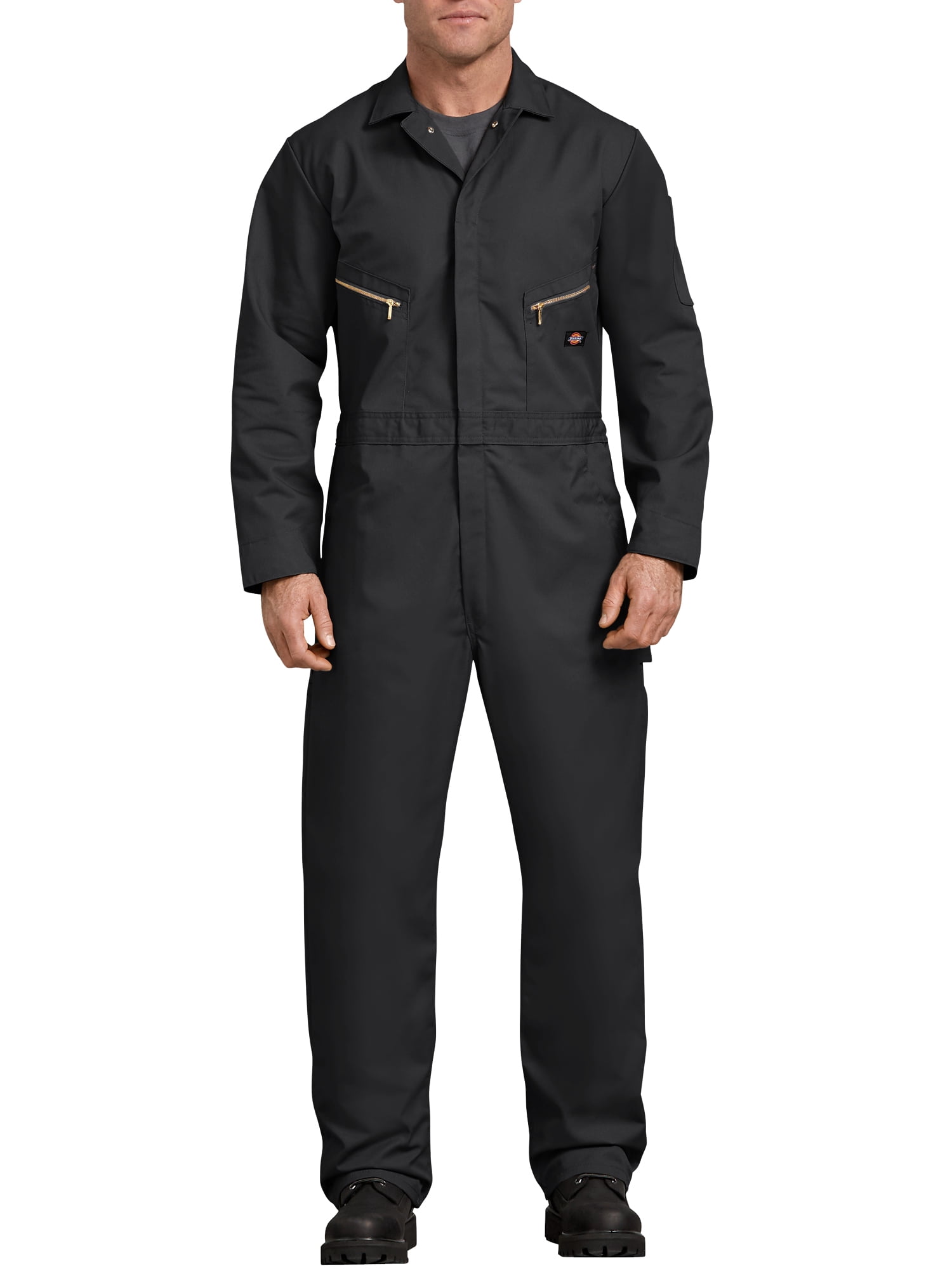 Dickies Deluxe Boilersuit Long Sleeve Zip Pocket Coveralls Black 
