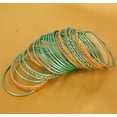 thumbnail image 2 of Sunsoul By Touchstone "Colorful 2 Dozen Bangle Collection" Indian Bollywood Pastel Green Golden Glaze Designer Jewelry Bangle Bracelets Set Of 24 In Gold Tone For Women., 2 of 3
