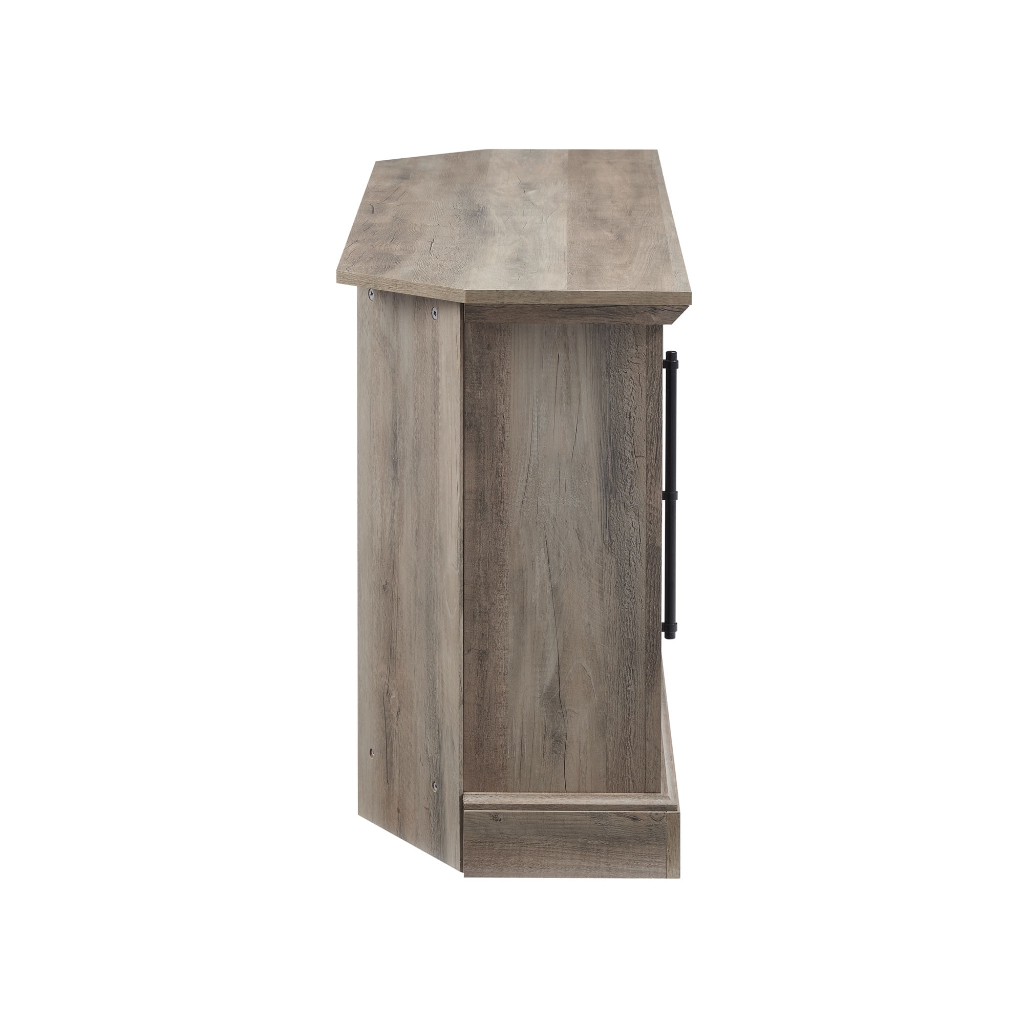 Walker Edison 54” Modern Rustic Electric Fireplace Corner TV Stand for TV’s up to 55”, Grey Wash