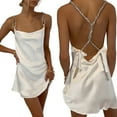 thumbnail image 6 of Douhoow Women Backless Slim Mini Dresses Summer Spaghetti Strap Low Cut Sling Dress, 6 of 8
