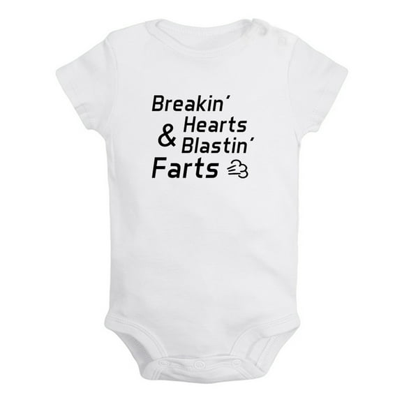 iDzn Breakin' Hearts & Blastin' Farts Funny Rompers For Babies, Newborn Baby Unisex Bodysuits, Infant Jumpsuits, Toddler 0-24 Months Kids One-Piece Oufits