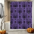 thumbnail image 2 of Shower Curtains for Bathroom-36"x72",Happy Halloween Scary Pumpkin Skeleton Waterproof Bath Curtain Grommet Shower Curtain Set with Hooks, 2 of 9