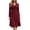 Wine, variant on Levmjia Women's V Neck Long Sleeve Twist Waist Midi Dress Casual A-Line Swing Dress Solid Color Office Work Outfit