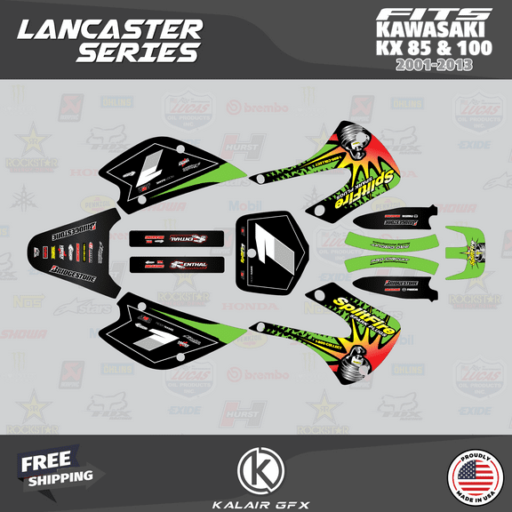 Kalair GFX Graphics Kit for Kawasaki KX85 (2001-2013) Lancaster Series