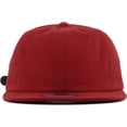 thumbnail image 3 of Burgundy Classic Cotton Flat Brim Unconstructed Baseball Cap Adjustable Strapback Style, 3 of 6