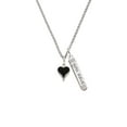 thumbnail image 2 of Delight Jewelry Silvertone Small Long Black Heart Silvertone Live the Life You Have Imagined Bar Charm Necklace, 23", 2 of 4