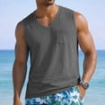 thumbnail image 3 of Mens Sleeveless Cotton Tank Tops Workout Cut Off Solid Color Muscle Shirts Gym Casual Beach Summer Tee with Pocket, M, 3 of 9