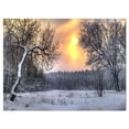 thumbnail image 2 of Winter Landscape with Yellow Sun - Landscape Canvas Art Print, 2 of 3