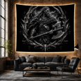 thumbnail image 6 of Bearded Axe Warrior Within Thorned Skull Ring, Dramatic Gothic for Dark Art Lovers, Warrior Wall Art, Halloween Gift, Tapestry Wall Hanging for Den and Man Cave, 6 of 7
