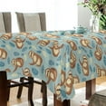 thumbnail image 3 of JSTEL Sloth Leaves Table Cloth Rectangle 54 x 72 Inch Tablecloth Anti Wrinkle Table Cover for Dining Kitchen Parties, 3 of 6