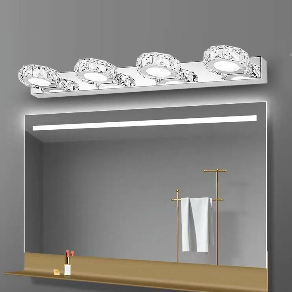 Modern Bathroom 4LED Crystal Mirror Front Make-up Wall Light Toilet Vanity Lamp 