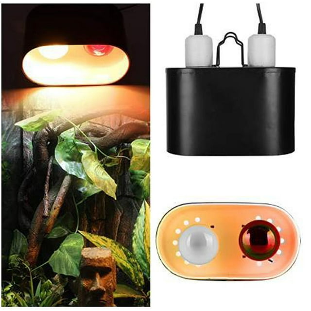 Lámpara de calor para terrario de reptiles, soporte de iluminación para reptiles, para iguanas, hámsteres, serpientes, hábitats, control individual, sin bombillas, lámpara de calefacción.