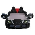 thumbnail image 3 of Furniture of America Race Car Twin Plastic Toddler Bed with LED Lights & Sound Effects, Black, 3 of 11