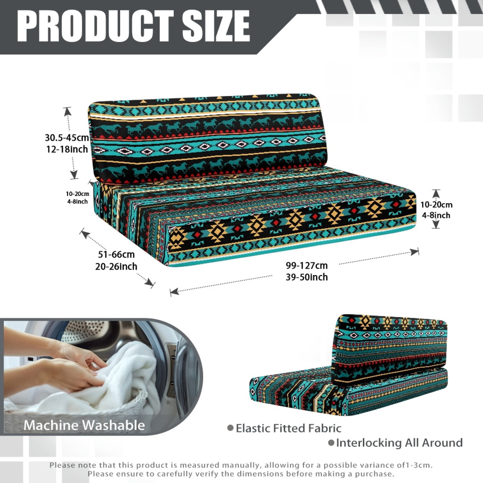 Kuiaobaty RV Dinette Cushions Covers with Elastic Band American Tribal Geometric Pattern Dinette Booth Set Camper Cushion Covers Home & Kitchen Accessories Universal Fit RV