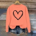 thumbnail image 3 of Ounisa Halloween Women's Pullover Thanksgiving Sweatshirt Heart Printed Crew Neck Blouse Long Sleeve Tops with Pocket, 3 of 5