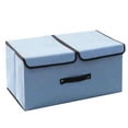 thumbnail image 2 of Boîte en Tissu à Double Couvercle, Boîte de Rangement en Coton Lin Boîte de Rangement pour sous-Vêtements Boîte de Rangement en Tissu Méticuleusement Conçue, 2 of 12