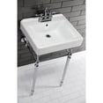 thumbnail image 2 of Kingston Brass EV2018W34 Concord 20-Inch Ceramic Console Sink Basin Only (4-Inch, 3-Hole) in White, 2 of 6