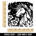 thumbnail image 2 of Unicorn in Flower Forest Self-Inking Rubber Stamp Ink Stamper - Red Ink - Large 1-1/2 Inch, 2 of 7