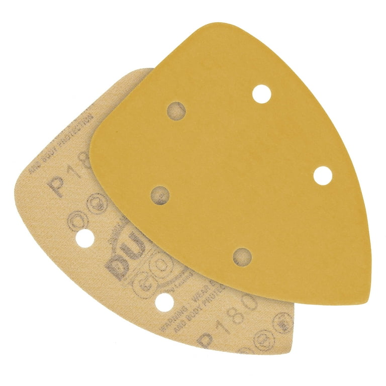 Norton Set Of 5 Self-Mounting Sandpaper Sheets - 95mm Triangular, Grit 80 For Wood & Metal