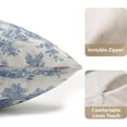 thumbnail image 4 of French Country Pillow Covers Set of 2 12x20 Inch Vintage Toile Blue Cotton Linen Polyester Decorative Throw Pillow Case Cushion Cover for Bedroom Sofa Living Room Couch Chair Office, 4 of 5