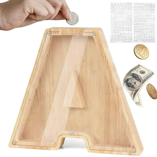 Wooden Personalized Piggy Bank Large Piggy Banks for Kids Boys