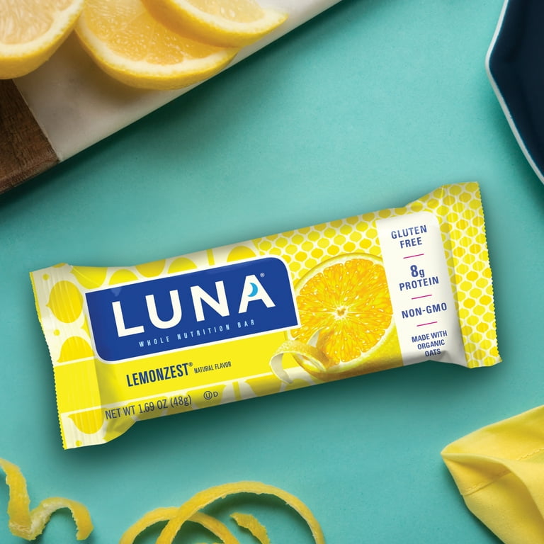 Luna Bar - Lemon Zest Flavor - Gluten-Free - Whole Nutrition Snack
