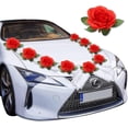 thumbnail image 1 of Decoración de coche para boda, decoración de coche, decoración de organza, decoración de rosas para pareja de novios, guirnalda de boda, decoración de coche para boda, romántico día de San Valentín, 1 of 5
