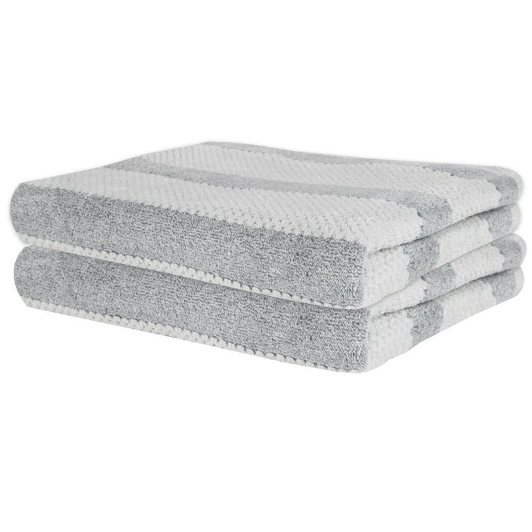 2PCS Waffle Weave Microfiber Towel - Lusciously Soft, Fast Absorbing Towel  Bath Towel, Blue
