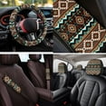 thumbnail image 4 of Uorisanigo Western Aztec 14 Pack Cars Seat Covers Full Set with Auto Headrest Cover and Steering Wheel Cover Car Armrest Cover Seat Belt Pads Water Cup Pad Comfortable Suitable for Car SUV, 4 of 6