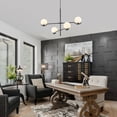 thumbnail image 7 of Black Sputnik Chandelier, Modern 4 Lights L31"Large Mid Century Long Ceiling Pendant Light Fixtures with Milk Glass Globe Shades for High Ceiling Living Dining Room Foyer Bedroom, 7 of 7