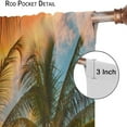 thumbnail image 6 of Tropical Beach Curtains, Ocean Beachy Sunset Palm Tree Sea Seaside Landscape Rod Pocket Blackout Window Treatments for Living Room Bedroom, 84" W X 84" L, 6 of 6